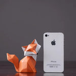 figurines renards géométriques modernes résine orange blanc décoratives chambre maison