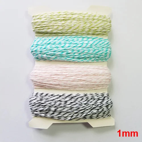 fil coton texturé rayé rouge blanc jaune bleu rose vert clair 1mm 15mm 2mm