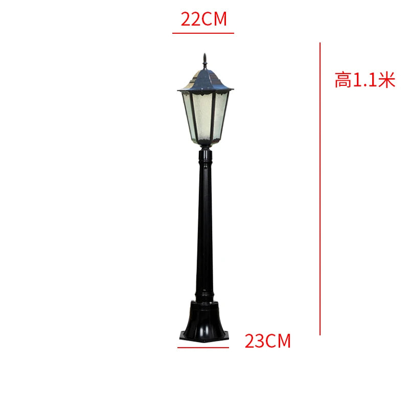 lampe rue or noir classique ip55 led 85265v éclairage public aluminium brillant vintageextérieur