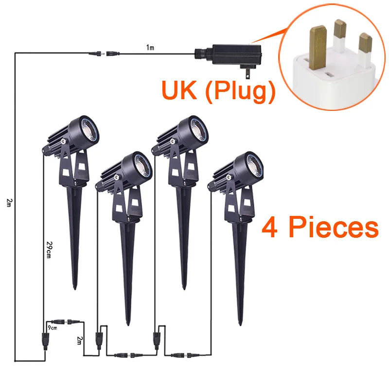 projecteur led moderne noir piquet cable 1m facile jardin extérieur ip65