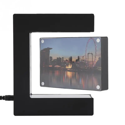 Cadre photo flottant magnétique en forme de cœur rouge avec éclairage LED