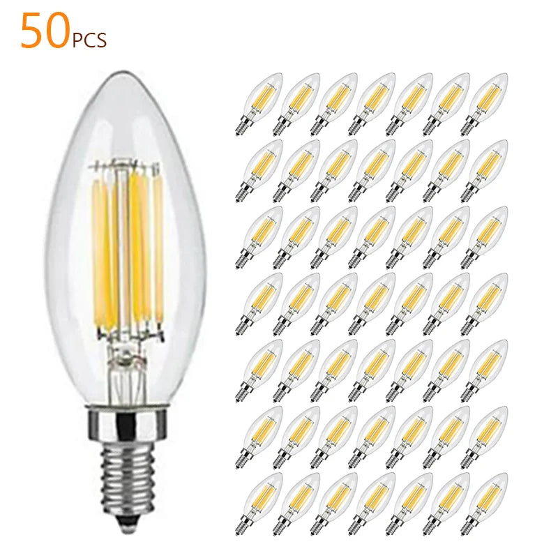 ampoule led filament doré effet bougie transparente vintage 360° blanc chaud 2700K