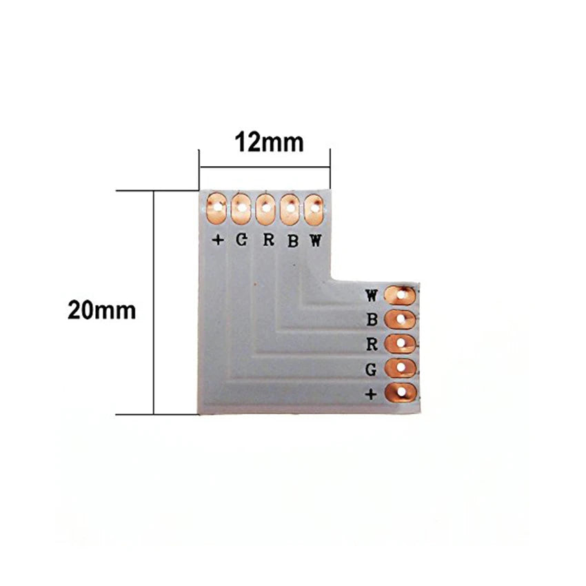connecteur ruban led rgbw 5050 blanc moderne broches 12mm large 24v