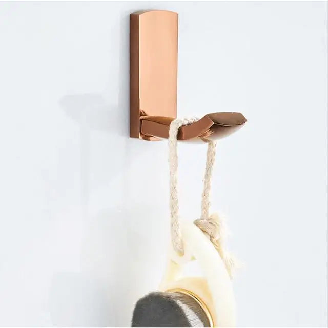 ensemble d'accessoires salle bains moderne or rose porte serviettes barres horizontales porte savon barre