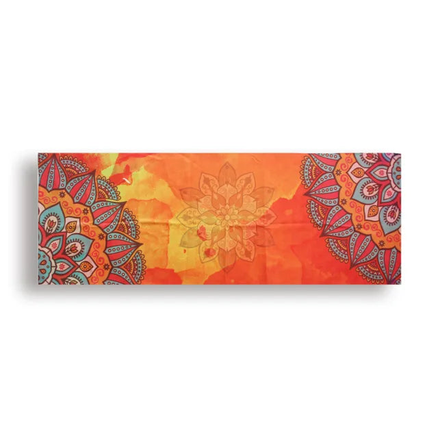 serviette yoga bleu mandala anti dérapante 183cm 63cm ethnique moderne multifonctionnelle fitness