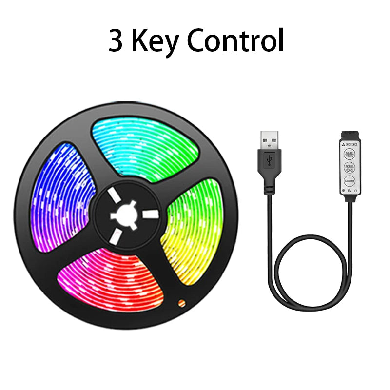 ruban led multicolore adhésif rechargeable usb bluetooth télécommande moderne chambre
