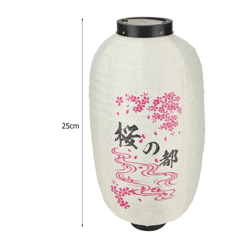 lanterne japonaise traditionnelle fleurs cerisier blanc rose noire fete decoOpaque