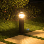 lampe solaire moderne noir marron doré rayures horizontales finition métallique ip55 led
