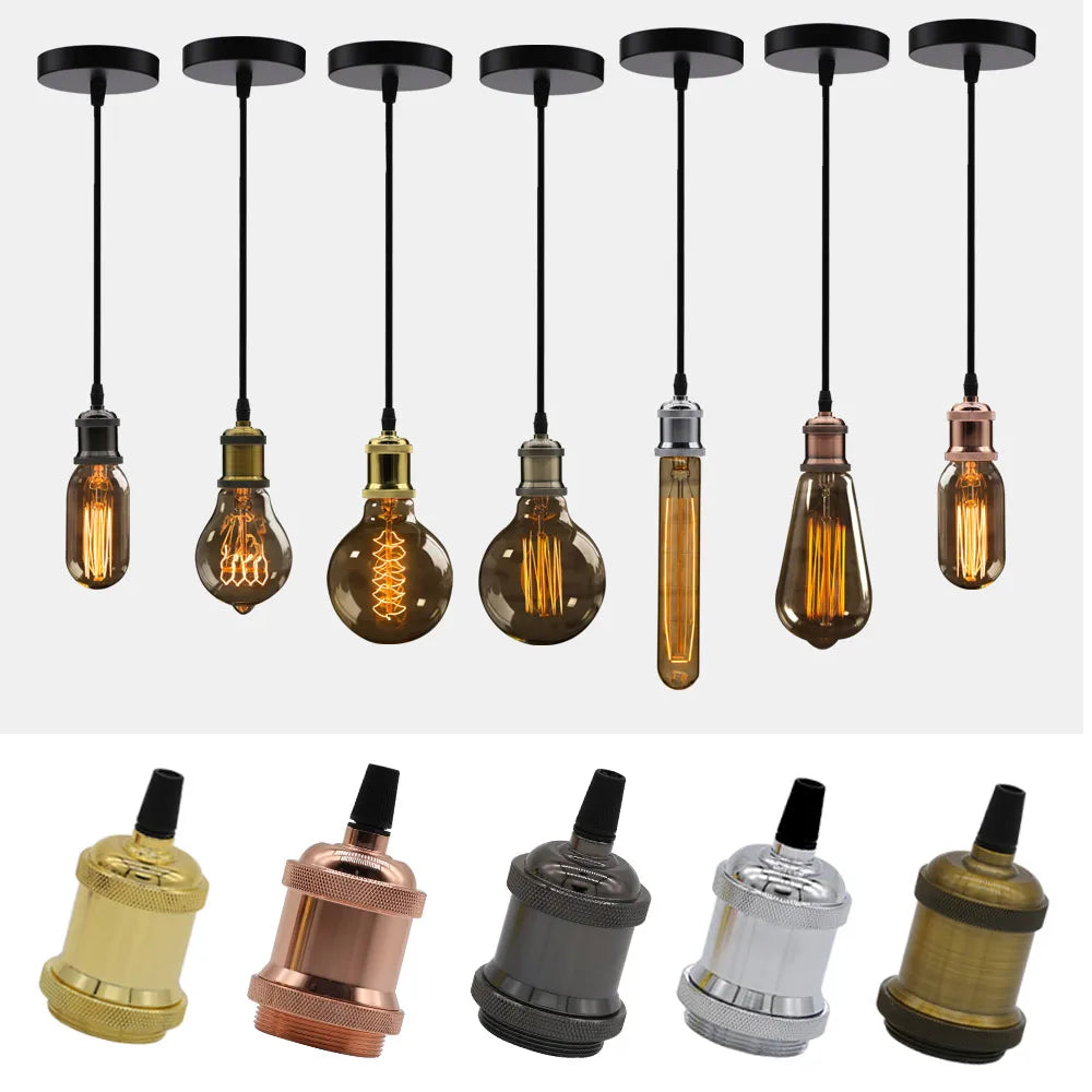 socle lampe industrielle filaire noir argent rose gold or bronze adaptable e27