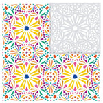 stencils géométriques motifs floraux décoration murale panneaux artistiques illusions optiques assiettes décoratives motifs traditionnels