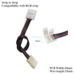 connecteurs led ruban noir blanc rouge vert bleu 8mm 10mm broches adhésifs modernes