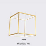 suspension moderne or blanc géométrique forme cubique minimaliste led aluminium