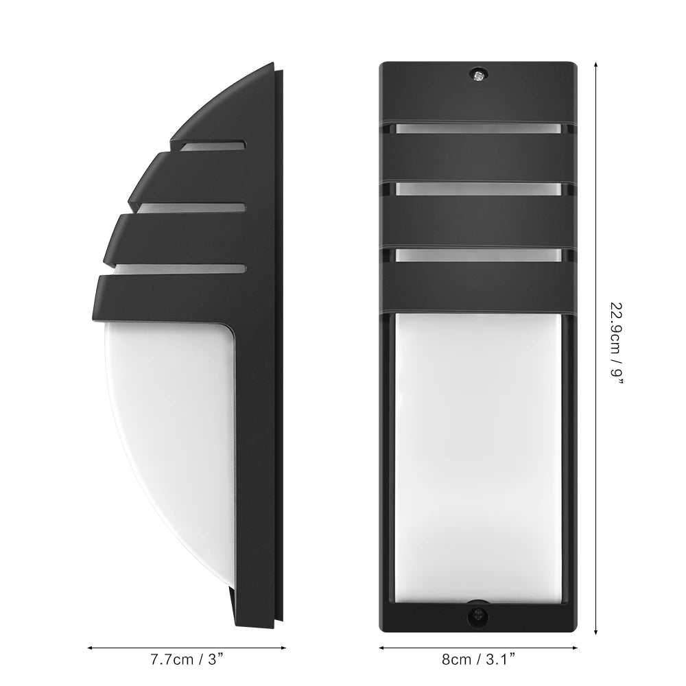 applique murale moderne led 12w noir étanche ac85265v polycarbonate