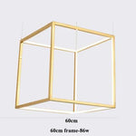 suspension moderne or blanc géométrique forme cubique minimaliste led aluminium