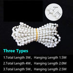 rideau chaînettes blanc moderne clips 3m 4m 5m opacité tissu finement tissé