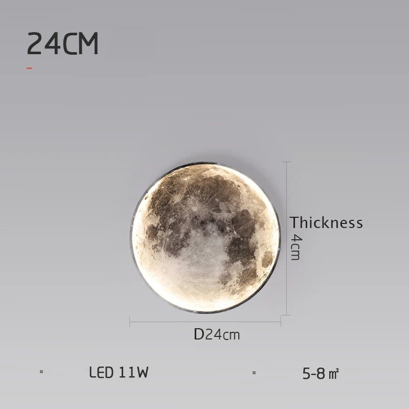 lampe murale lune forme moderne relief blanc noir minimaliste adhésif led chambre étudeentrée