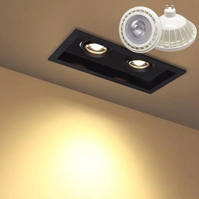 projecteur led ampoule gu10 g53 blanc moderne grille refroidissement 100000h