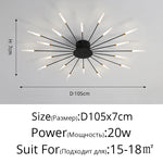 plafonnier moderne or noir lumineux acier alimentation électrique flux lumineux élevé chambre salon