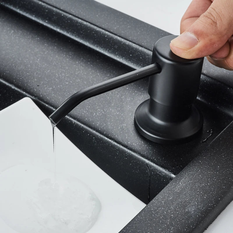 distributeur savon liquide noir mat acier inoxydable main moderne kitchen sink 250ml abs