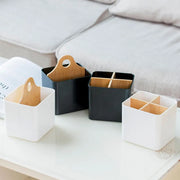 Boîte de rangement en bambou multifonction pour bureau et salle de bain - Organisateur déco