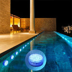 lampe led submersible ip68 13 diodes ronde transparente moderne aimant tasse succion piscine étang