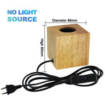 lampe table bois moderne industriel ampoule filament visible cylindre cube octaèdre chambre coucher deco