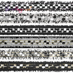 ruban décoratif noir blanc doré carreaux franges classique élégant tissu polyestere deco artisanal