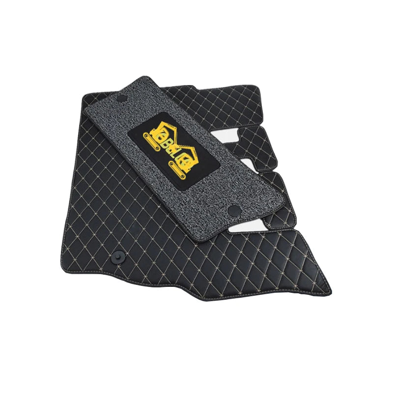 tapis sol noir rouge texturé losange granuleux industriel kobelco vehicule logo