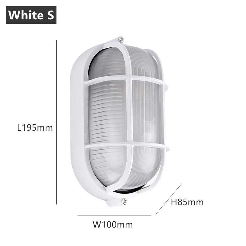 Lampe murale industrielle noir grille métallique éclairage extérieur étanche E27 LED