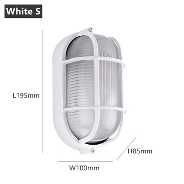 Lampe murale industrielle noir grille métallique éclairage extérieur étanche E27 LED