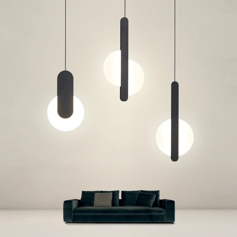 Lampes suspendues minimalistes modernes salon chambre blanc noir 249 2000 lumens