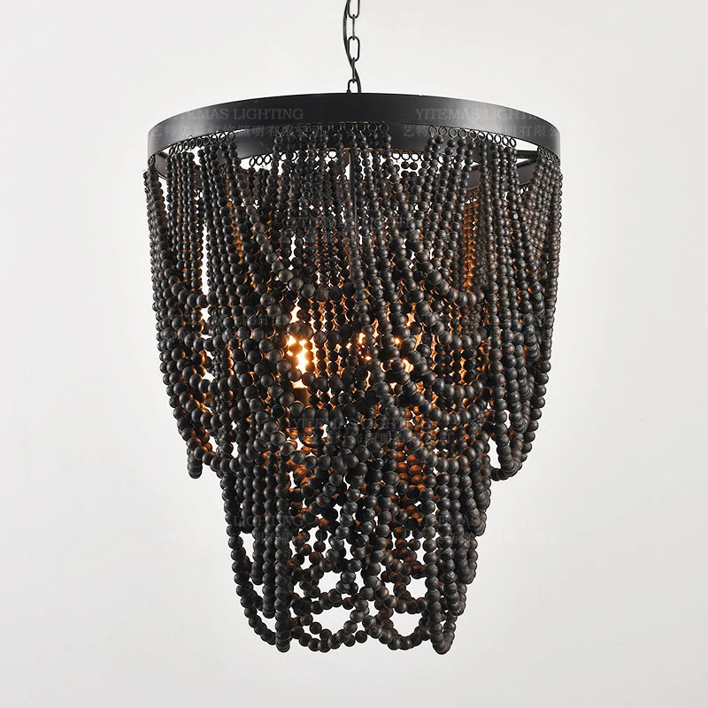 lustre suspendu noir rondes classique rustique salle manger chambre cuisine