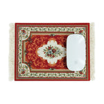 tapis floral orné anti dérapant rouge blanc vert bleu noir tissu caoutchouc