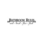 autocollant mural classique règle salle bains lettres blanches fond noir pvc