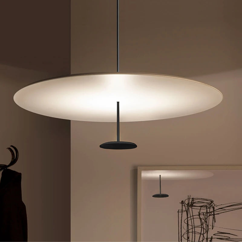 lampe suspendue moderne blanc noir led 2000lm 15m² éclairage salon chambre