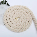 corde macramé coton beige 6mm 7mm 8mm rustique artisanal tissée spirale imperméable enduite decoration