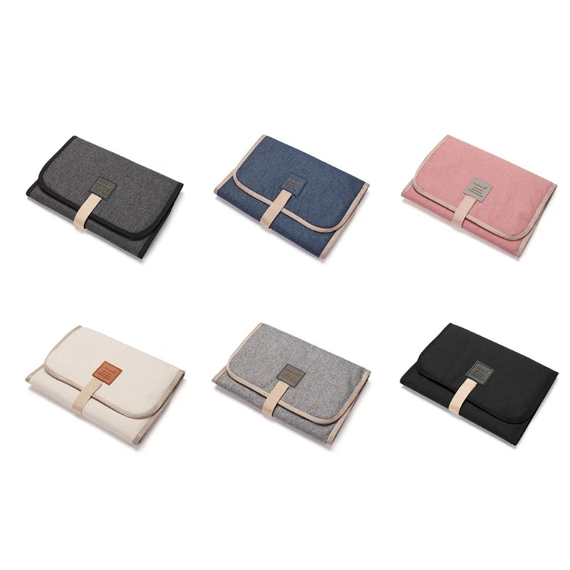 Sac couches pliable moderne pratique toile coton beige clair ceinture cuir bébé portable imperméable