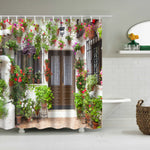 rideau douche imprimé paysages 3d opacité variable métalliques polyester moderne