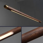 lampe suspendue bois marron foncé moderne finition brillante câbles noirs 18w 249 2000lm chambre