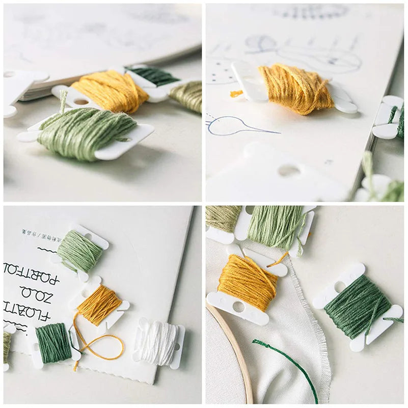 bobines fil transparentes modernes couleur rose blanc vert bleu rangement fil coudre