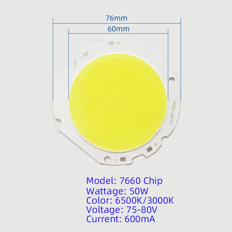 puce led cob 50w driver câbles lampadaire extérieur blanc jaune électronique