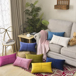 housse coussin velours décorative canapé salon moderne couleur unie simple