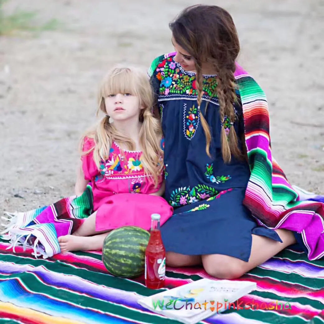 serviette plage multicolore rayures horizontales boho chic grande couverture pique nique voyage maison