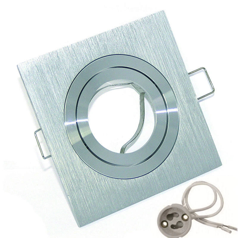 Spot LED réglable argent noir câble électrique douille clips moderne minimaliste 93x93mm