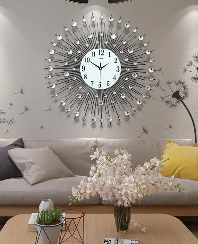 Horloge murale métal design 3D vintage vue de face