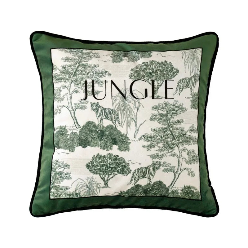 coussins décoratifs serviettes tables motifs géométriques végétaux classiques vert blanc casa