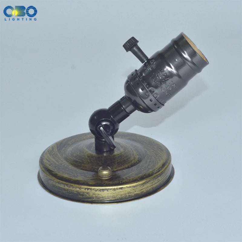 lampe table vintage bronze noir effet vieilli interrupteur mural fixe vis