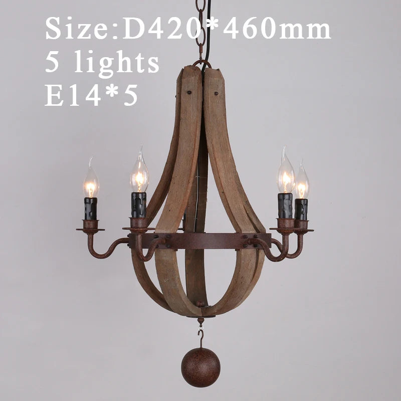 chandelier rustique bois marron vieilli 12 lumières suspension industrielle