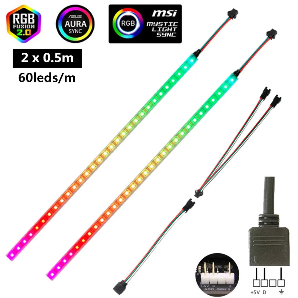 ruban led flexible 5v 30leds 60leds ip30 ip65 waterproof rouge vert bleu violet techno