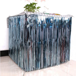 rideau table franges décorations fête mariage anniversaire bleu rose argent vert violet moderne